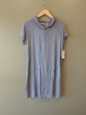Gaiam Street to Studio Hoodie Dress Med Gray Pocket Athleisure Yoga Lounge NWT